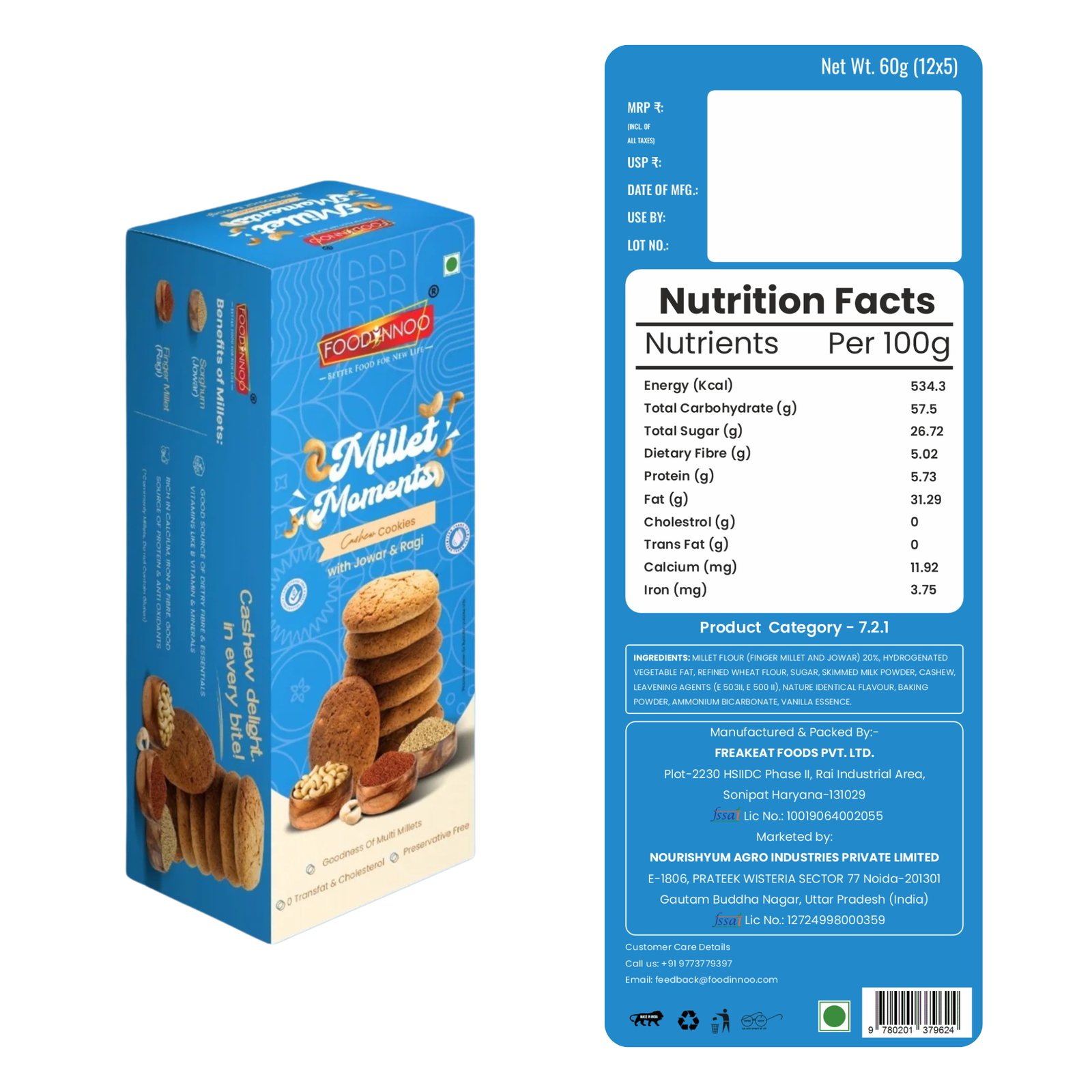 Millet Moments – Cashew & Chocolate Cookies (Pack of 6) - Image 3