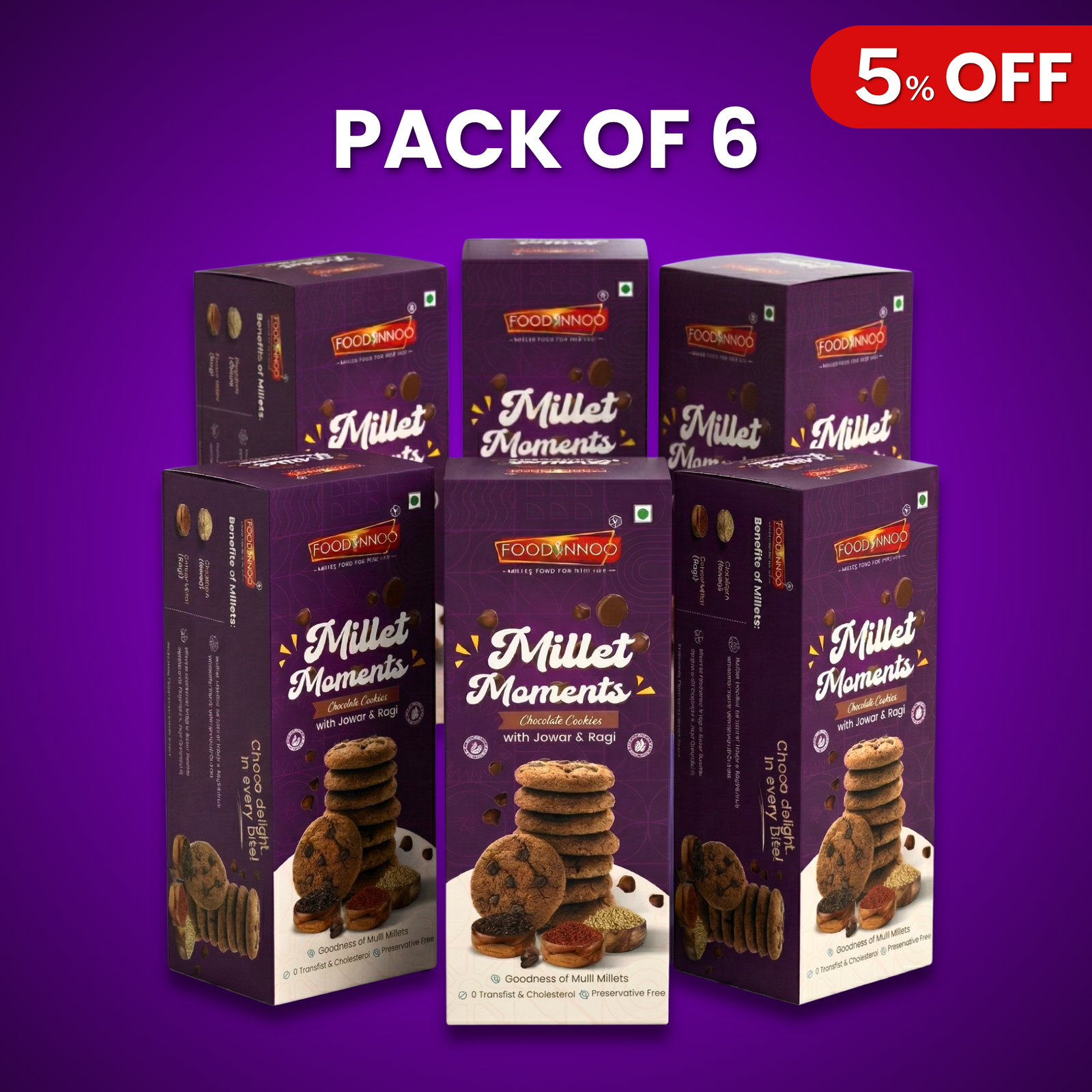 Millet Moments – Chocolate Cookies (Pack of 6)