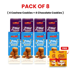 Millet Moments – Cashew & Chocolate Cookies (Pack of 8)